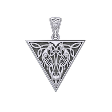 Celtic Bird in Triangle Shape Silver Pendant TPD4120 - Jewelry